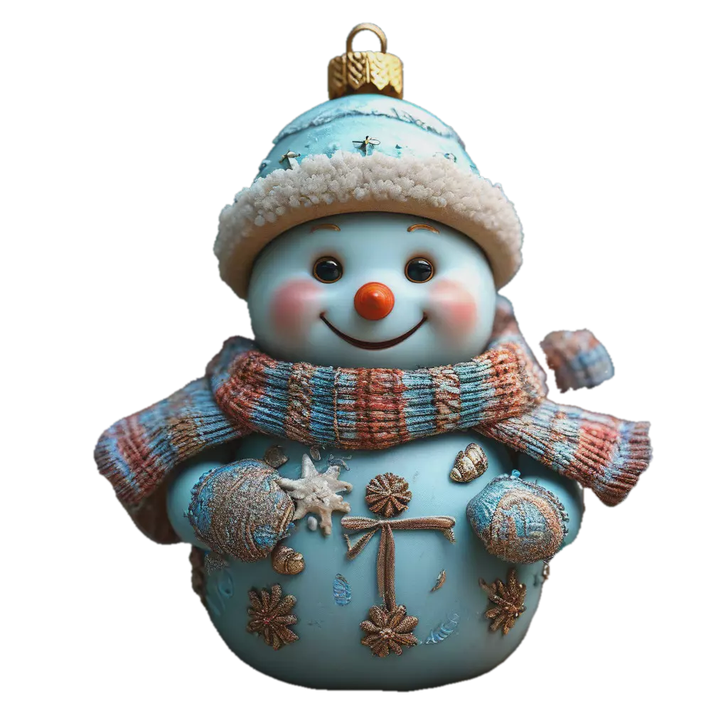 "A beautiful snowman, smiling kindly, wearing a hat and scarf with a ...