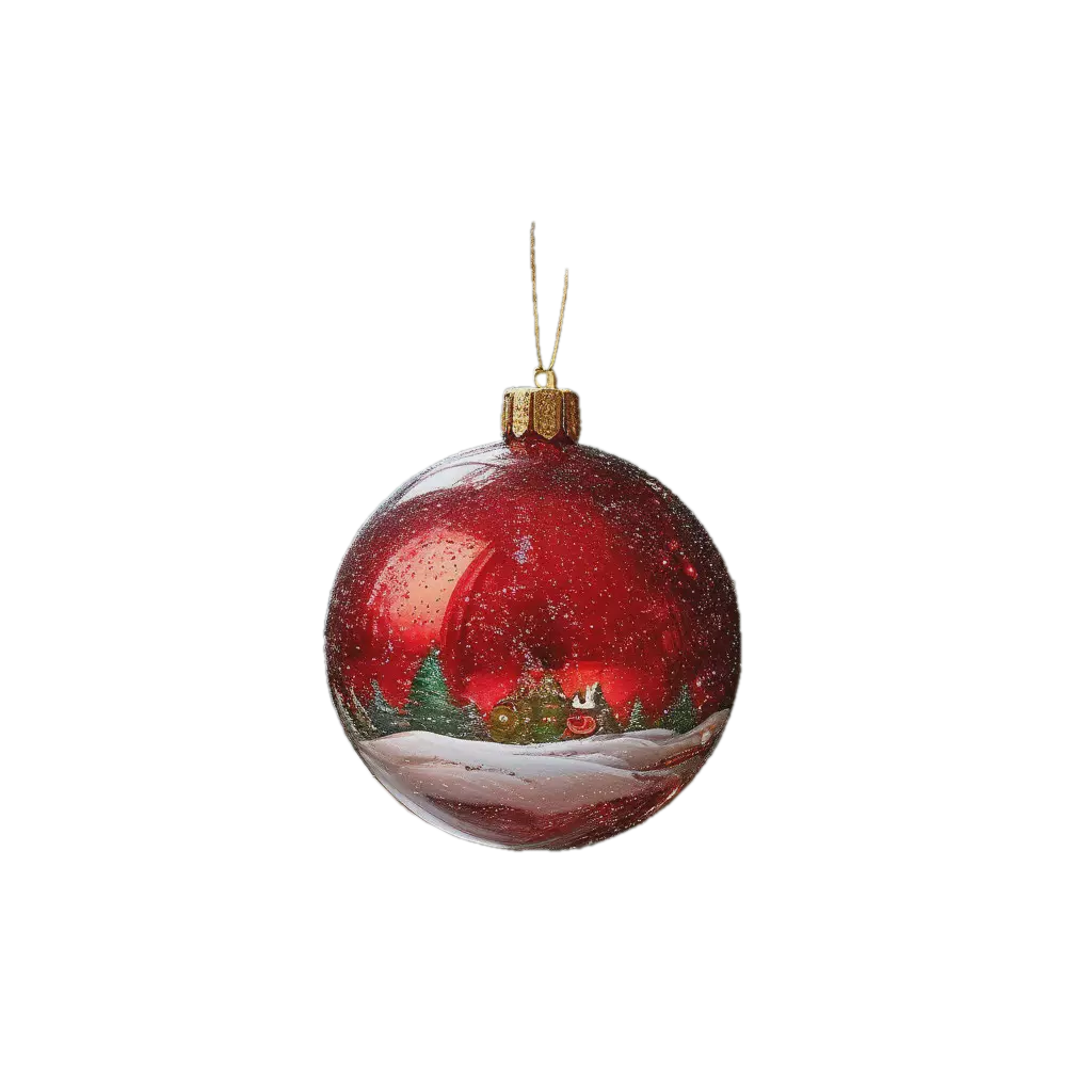 "A red glass ball with a wish on a lush Christmas tree, in it a ...