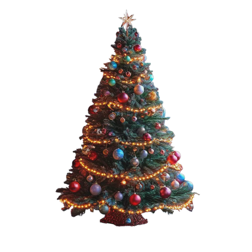 "The most beautiful Christmas tree with garlands and balloons" — image ...