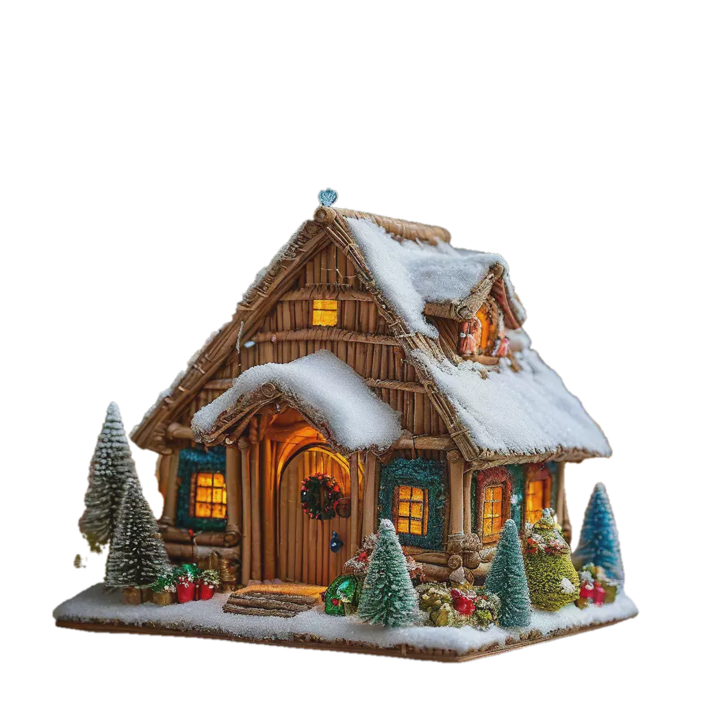 "A hut under the snow" — image created in Shedevrum