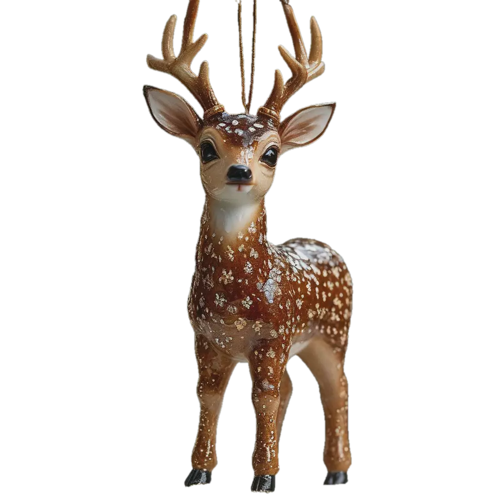 "Deer made of dark amber with spots, deer horns, hooves, emphasis on ...